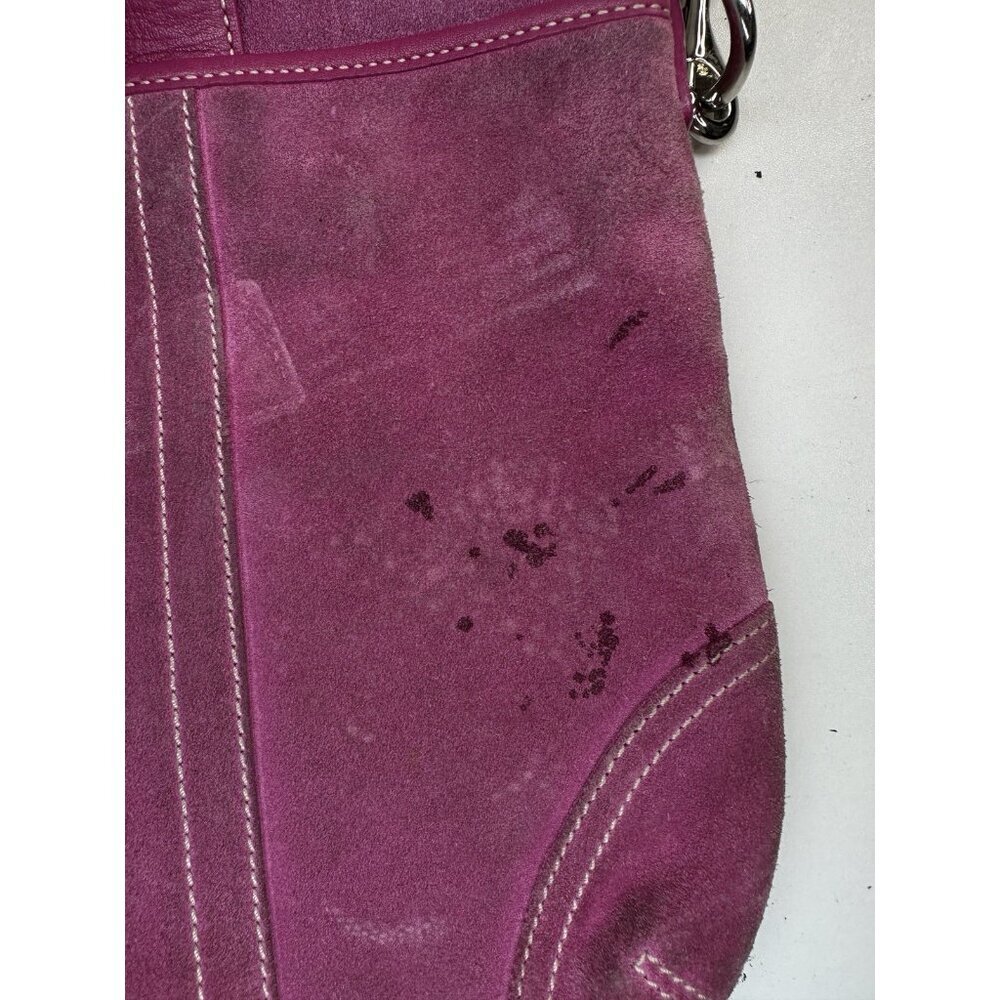 WORN - Coach Soho Bag Pink Suede Crossbody Y2K Vintage - Picture 8 of 12